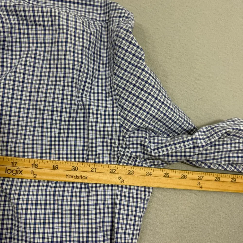 Polo Ralph Lauren Button Down Shirt Men's Extra Large Blue White Plaid Check